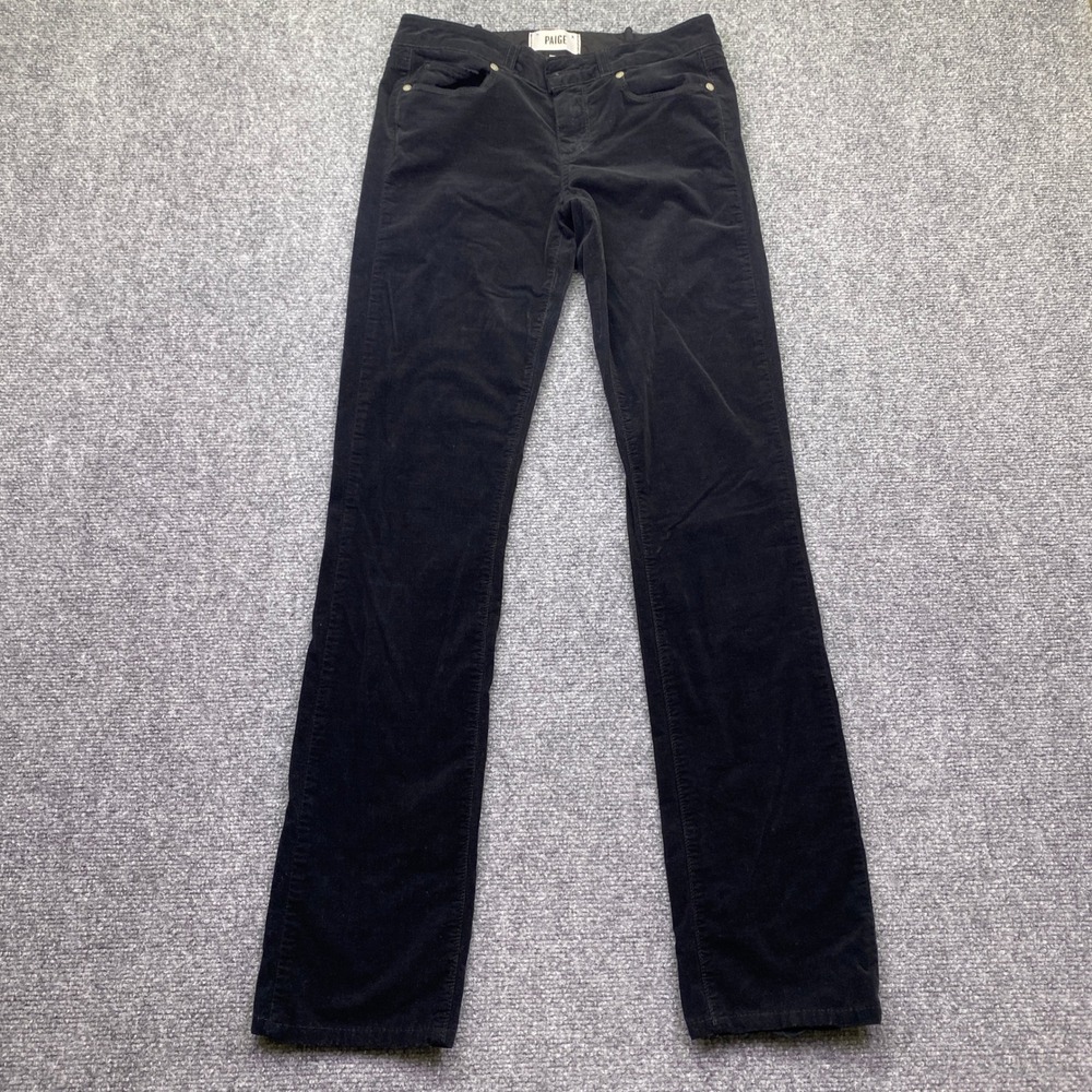 Paige Skyline Straight Corduroy Pants Black Size 26 Grunge USA Preppy Retro